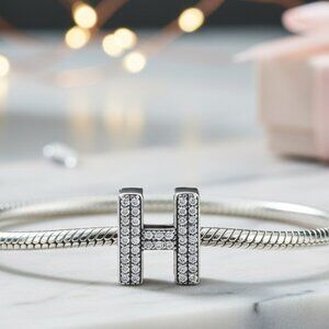 Charm for Bracelet Sterling Silver 925 letter “H”
